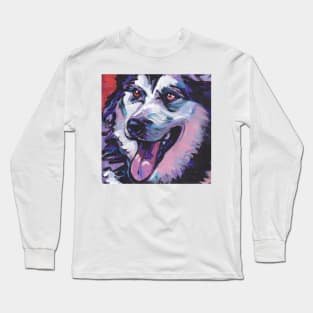 Alaskan Malamute bright colorful pop art Long Sleeve T-Shirt